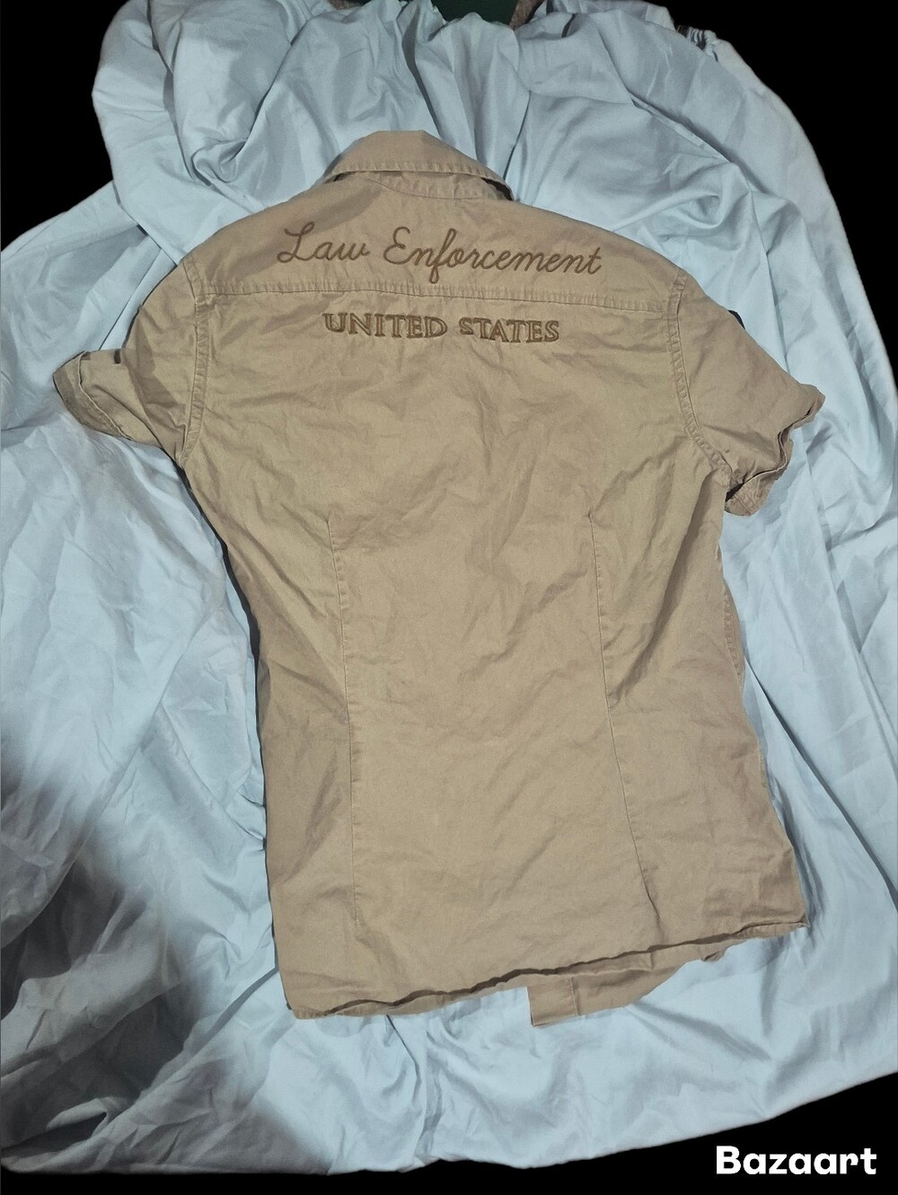 Blauer Tan Short Sleeve Police Patch Shirt